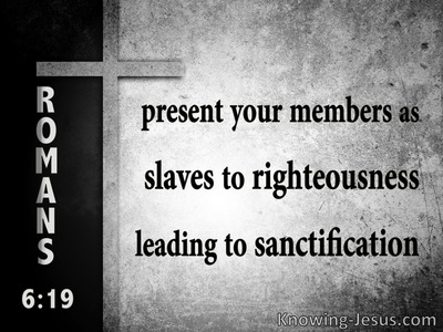 Romans 6:19 Present Your Members As Slaves To Righteousness (gray)
